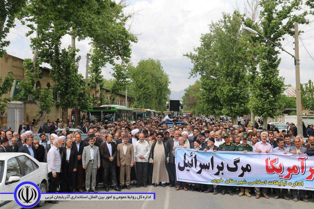 برگزاری راهپیمایی با شکوه مردم شهرستان خوی همزمان با سراسر کشور در راستای حمایت از بیانیه شورای عالی امنیت ملی