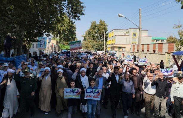 راهپیمایی مردم خوی در محکومیت اقدامات آشوبگران و حرکات هنجارشکن اخیر