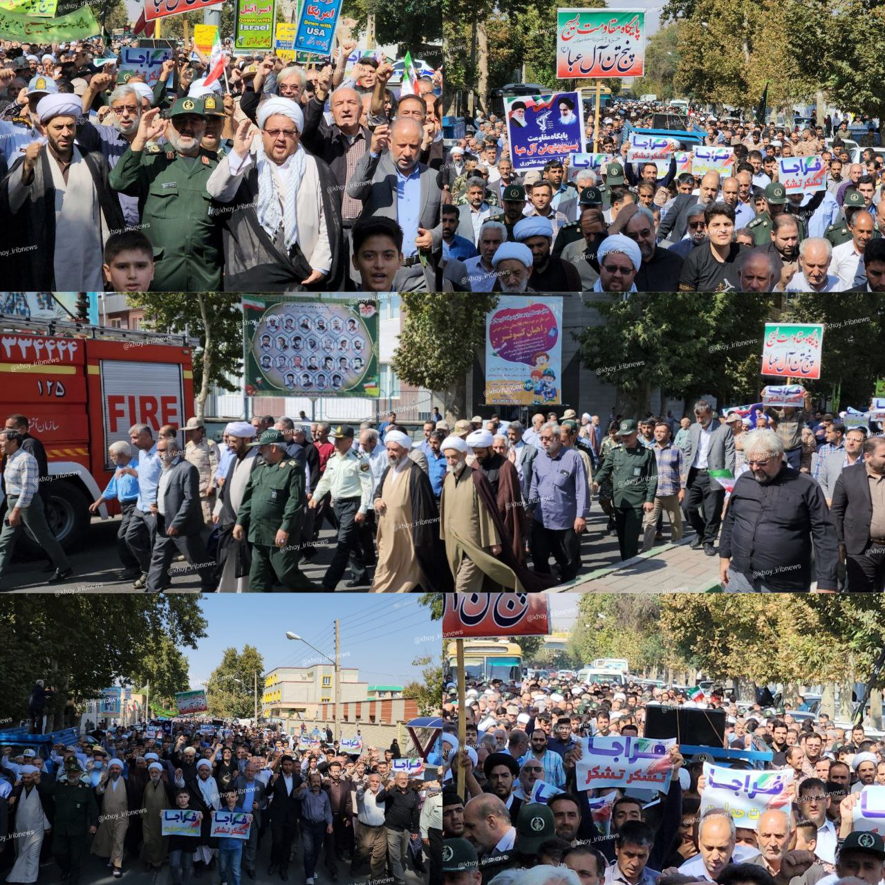 راهپیمایی مردم خوی در محکومیت اقدامات آشوبگران و حرکات هنجارشکن اخیر