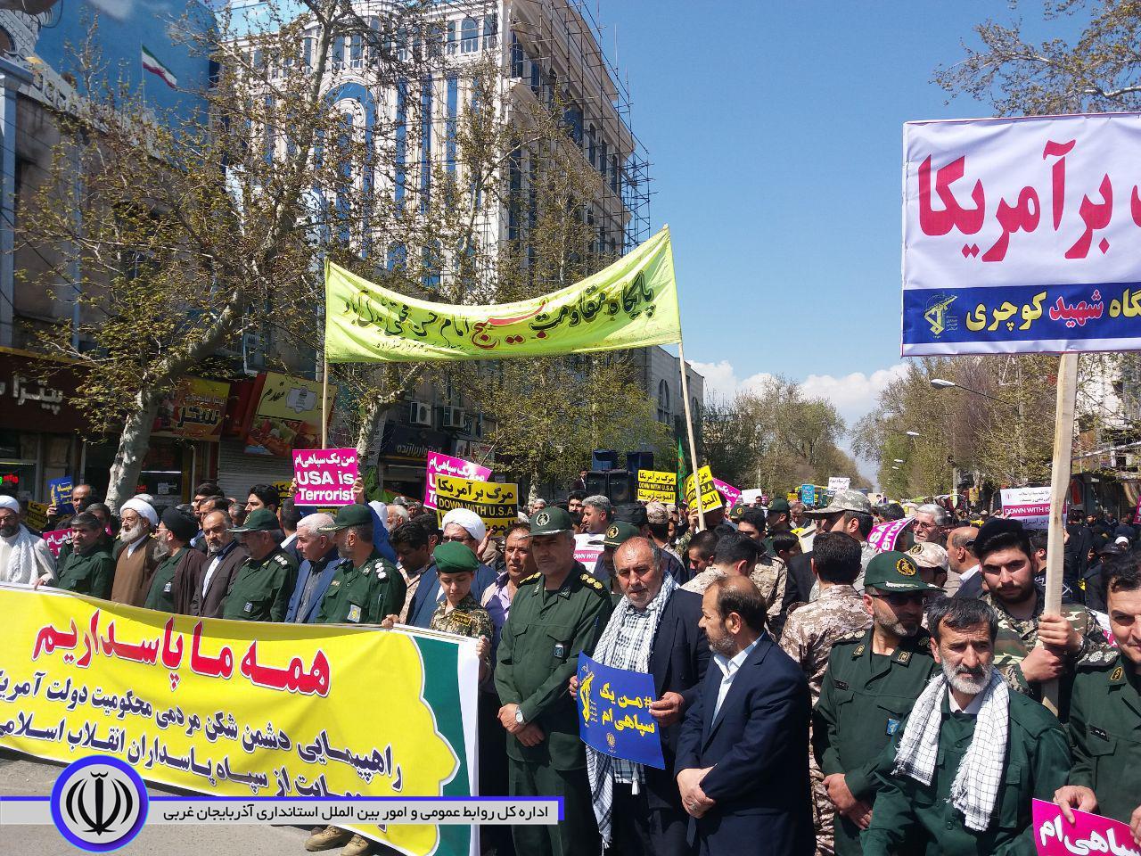 برگزاری راهپیمایی حمایت از سپاه مقتدر و سرافراز با حضور فرماندار شهرستان خوی