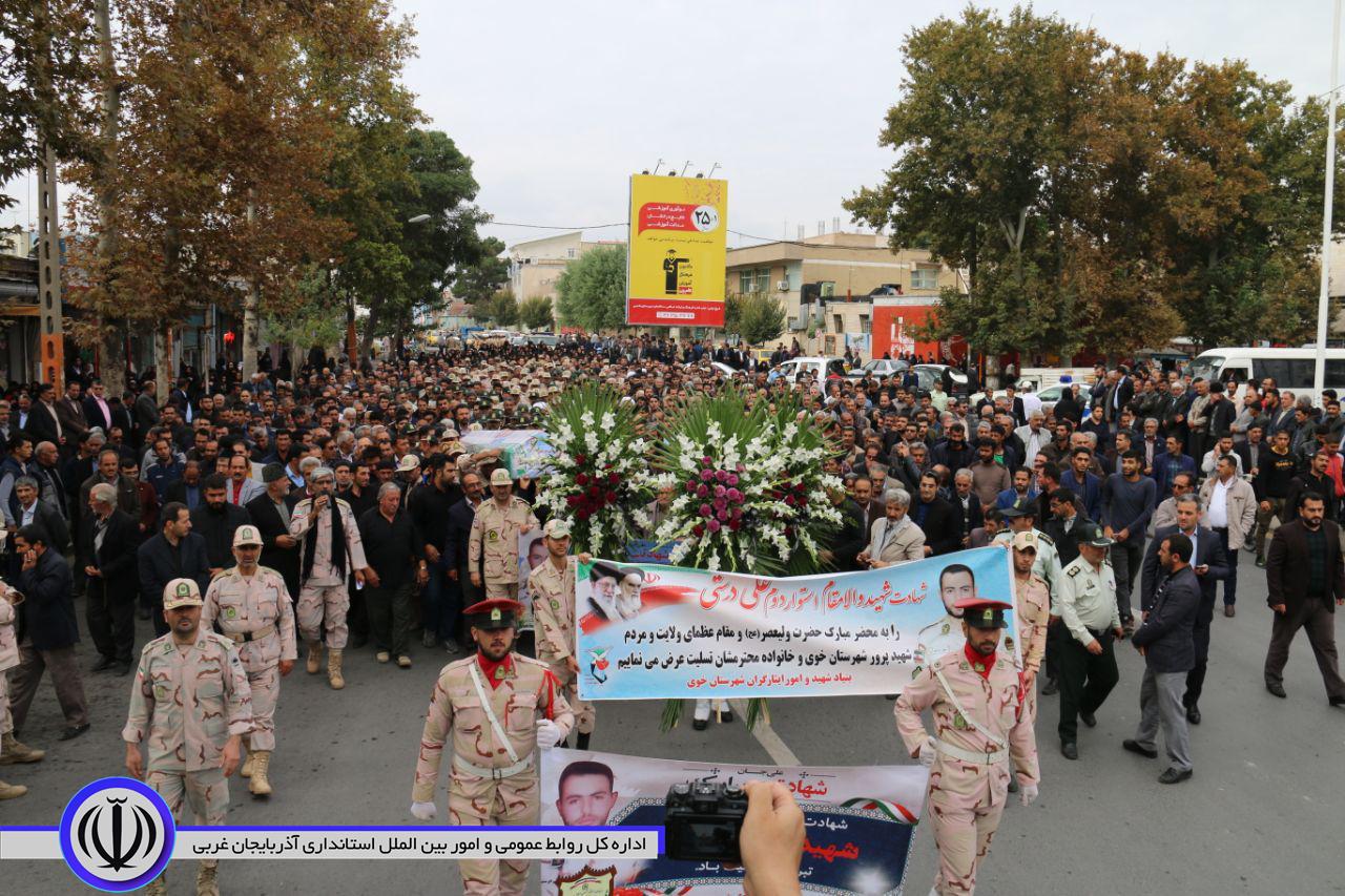 تشییع پیکر مطهر شهید والا مقام علی درستی در شهرستان خوی